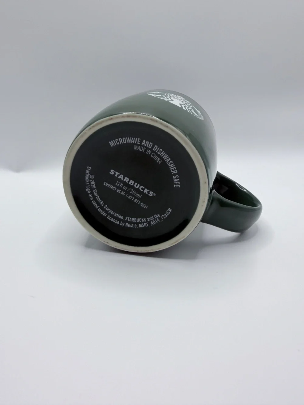 Starbucks Coffee Mug Dark Green Ceramic 12 oz Classic Siren Logo Coffee/Tea Cup